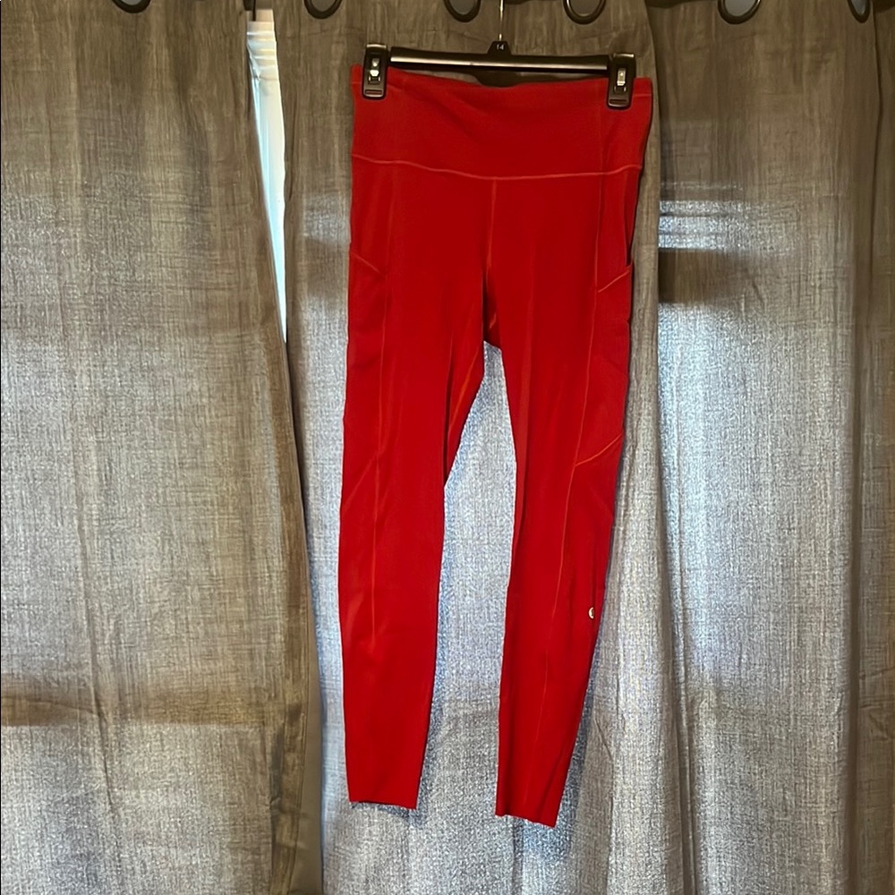 Red Athletic Leggings